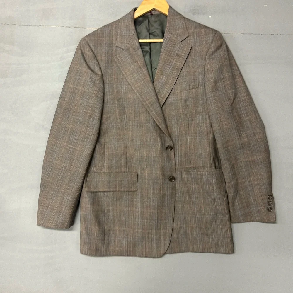 Hart Schaffner Marx Mens Brown Glen Plaid‎ Blazer Jacket Heritage Cloth Hanny's